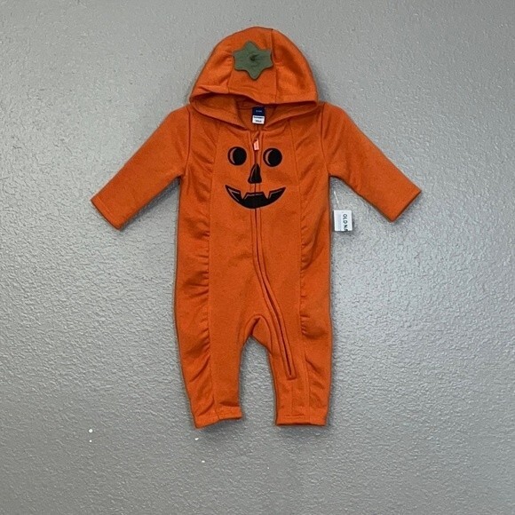 Old Navy Unisex Matching Jack-O'-Lantern One-Piece Costume for Toddler & Baby - Picture 1 of 7